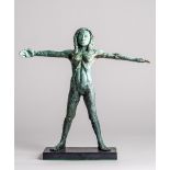 Teresa Wells, "Eve Liberated", bronze on Welsh slate, 38 x 18 x 9cm, c. 2018. The fool is one who