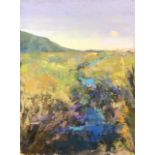 Kim Eshelman, "The River Now", unframed pastel on mounted board, 16 x 12in, c. 2021. The River Now