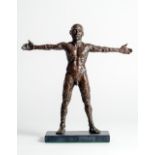 Teresa Wells, "Adam Alone", bronze on Welsh slate, 38 x 18 x 9cm, c. 2018. I remained constant -