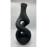 Katrine Barber, "Tall twist vase", raku clay, 20 x 56cm, c. 2019. UK delivery £50.