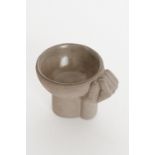 Anna Jukova, "Vase contemplation roound", grey chamotte clay, 13.5 x 17 x 14.5cm, 2021. Swaying of