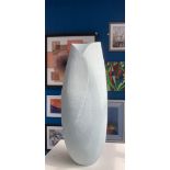 Katrine Barber, "Tall white tulip vessel", raku clay, 46 x 17cm, c. 2019. UK delivery £45.