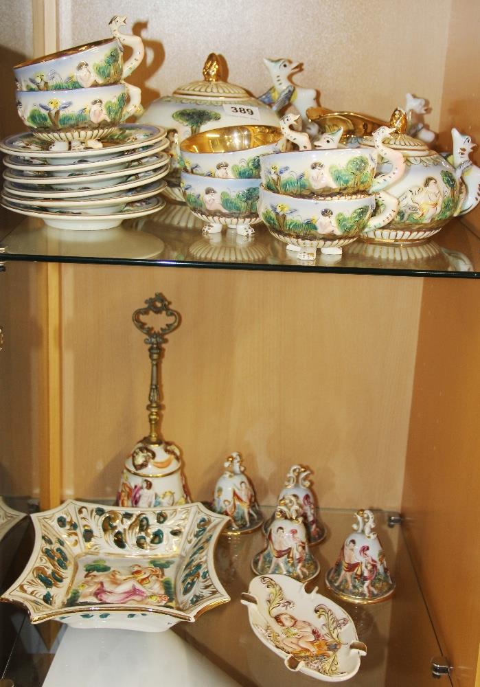 A 1950's Capodimonte tea set and other items (some A/F).