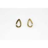 A pair of 9ct yellow gold diamond set stud earrings, L. 1.2cm.