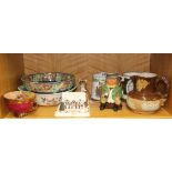 A Maling bone china bowl together with a Green Howards loving mug and other items.