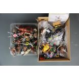 A quantity of metal and plastic soldier and pirate figures.