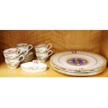 Four limited edition Spode cathedral plates together with a Spode Chelsea pattern part coffee set