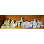 A quantity of blue and green Wedgwood china.