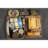 A quantity of mixed vintage tins and boxes.