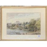 An Edwardian gilt framed watercolour of Days Lock, frame size 64 x 48cm.