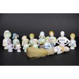 A group of 1920's porcelain half dolls, tallest 9.5cm.