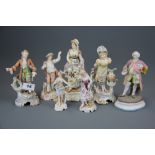 A group of seven 19th Century porcelain figurines, tallest 20cm.