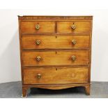 A 19th Century mahogany five drawer chest, W. 93cm. H. 108cm.
