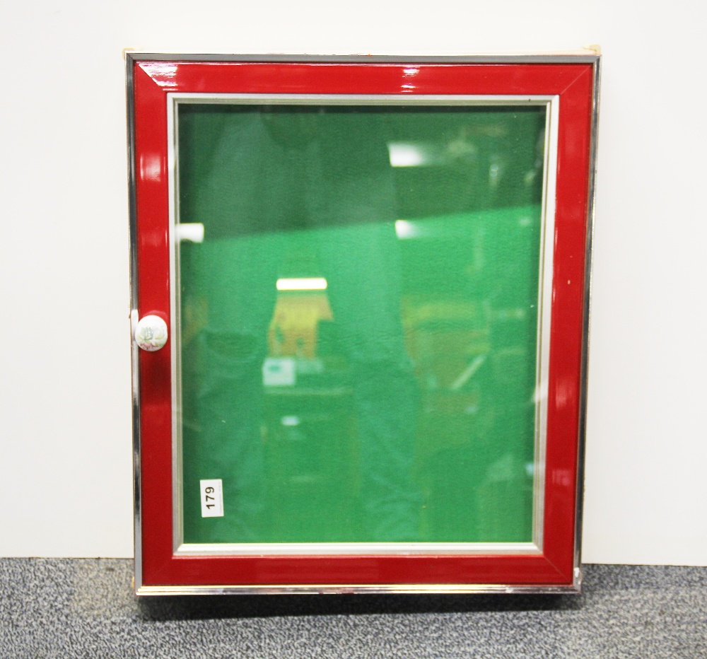 A useful table top display cabinet, 46 x 55cm. Graduated from 8 - 10cm.