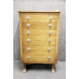 An oak six drawer chest, 64 x 41 x 102cm.