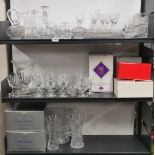 A large group of good cut crystal items.