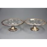 A fine pair of 19th century French silver gilt mounted cut crystal comports, Dia. 24cm, H. 10cm.