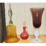 Three pieces of good glassware, tallest 33cm.
