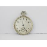 An American 14 carat white gold E. Howard & Co open face pocket watch c. 1922 with 1970 receipt.