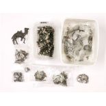 A quantity of lead and other metal figures and animals.