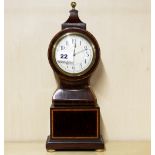 A 19th century rosewood veneered inlaid mantle clock, H. 34cm.
