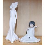 A Lladro porcelain figure of an angel together with a Royal Doulton Images figure entitled "