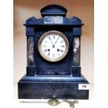 A 19thcCentury French slate mantle clock, H. 35cm.