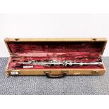 A vintage cased clarinet.