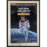 A framed James Bond 007 Moonraker film poster. Advance 1 sheet A.