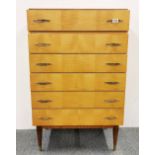 A 1950s/early 60s seven drawer chest, H. 110cm W. 69cm.