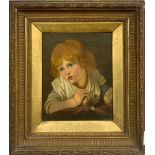 A Victorian gilt framed oil on canvas after Jean-Baptiste Greuze (1725-1805) entitled "A Child