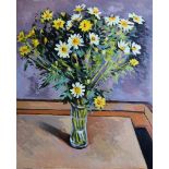 Raymond Balfe, "Andalusian Daisies", unframed acrylic and pallet knife on canvas, 60 x 50cm, 2020.