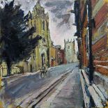 Susan Isaac, "Trumpington Street, Cambridge", oil on canvas, 30 x 30cm, 2021. This major