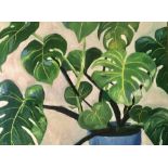 Sarah Drought, "Monstera Deliciosa", oil on canvas board, 30 x 40cm, 2021. This was inspired by a