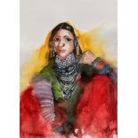 Kusum Shabong, "Courage", watercolour on cold pressed 300gsm paper, 27 x 37cm, 2021. A part of