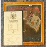 A 19th Century framed embroidery celebrating the 52nd Oxfordshire Light Infantry, 63 x 62cm.