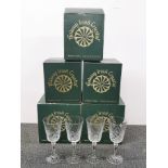 20 boxed Galway Irish crystal wine glasses 'Claire' pattern. One glass missing.