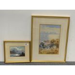 Robert L Howey ( 1900 - 1981 ) gilt framed water colour of Derwent water, frame size 30 x 26cm