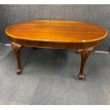 A 1920's oval mahogany dining table, L. 186cm H. 75cm.