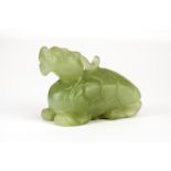 A Chinese carved jade figure of a qilin, 4.5 x 7cm.