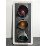 A set of traffic lights, H. 118cm.