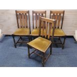 A set of four 1930's beechwood dining chairs.