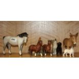 A group of Beswick and other animal figures (one pony A/F).