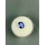 A lovely unmounted cornflower blue oval cut sapphire, L. 0.9cm.