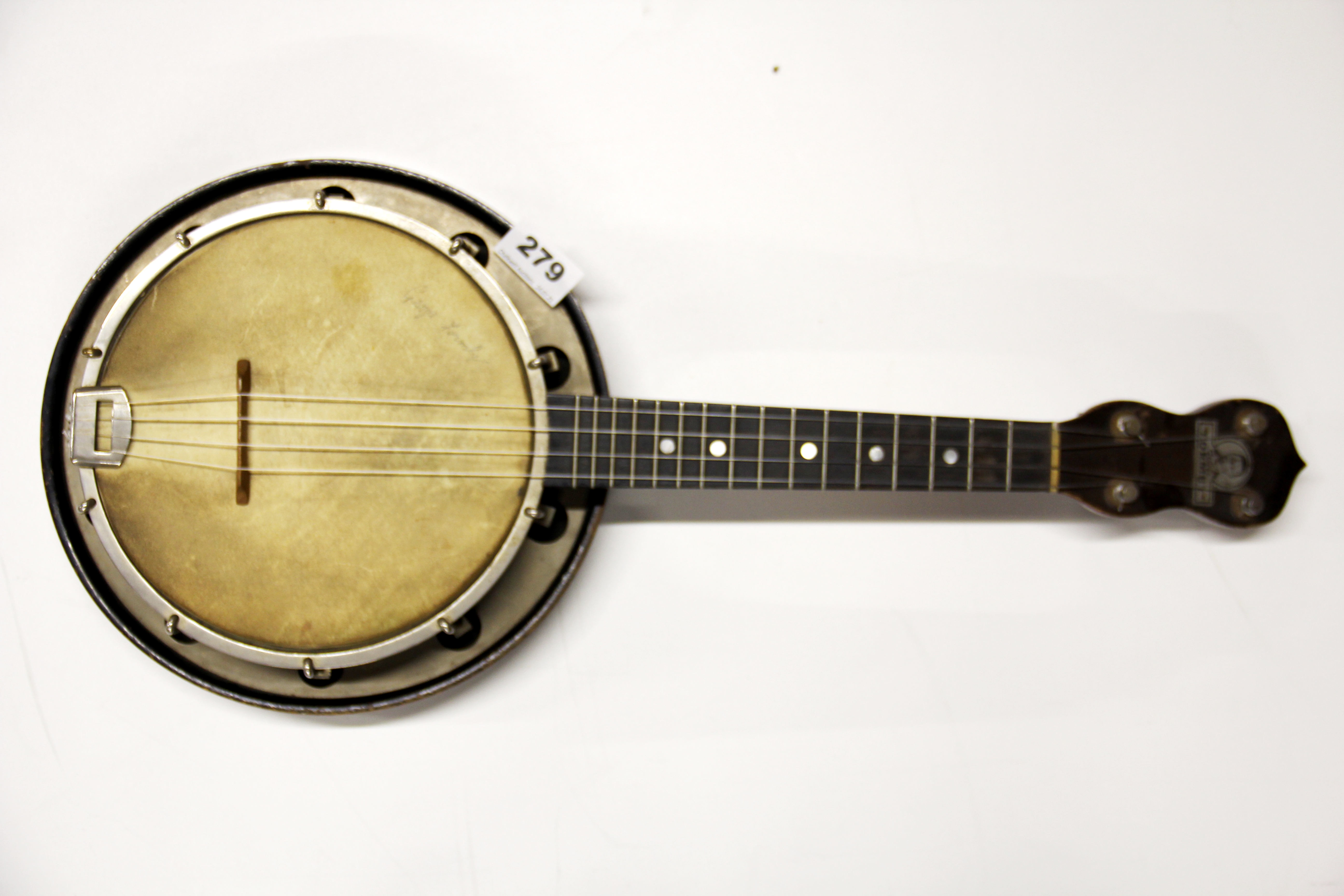 A signed George Formby ukulele banjo and record. - Image 3 of 3