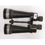 A pair of Barr and Stroud military binoculars with British patent expandable sun shades.