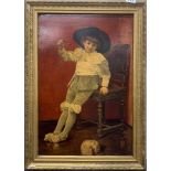 A gilt framed Victorian oil finished print, frame size 53 x 71cm.