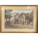 A superb large framed watercolour entitled "Old Chester, Northgate Street" by A.C. Preston. Frame