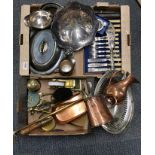 An extensive quantity of silver plate, copper and brass items.