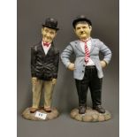 Two collectors resin figures of Laurel and Hardy, H. 36cm.